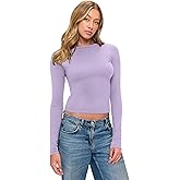 Natural Uniforms Womens Super Soft, Super Stretch Y2K Long Sleeve Baby Tee Crop Top