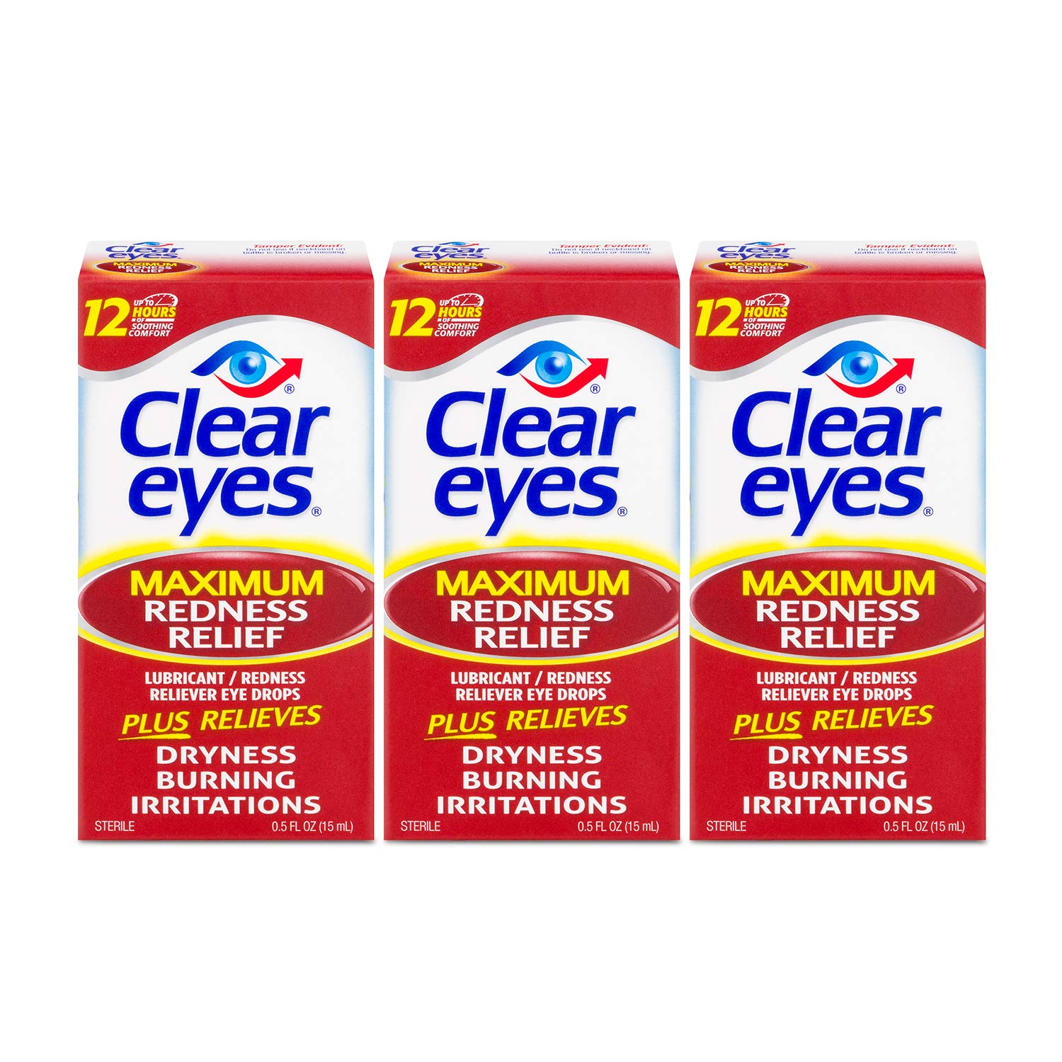 Clear Eyes Maximum Redness Relief Eye Drops 0.5 Fl Oz (Pack of 3