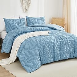 Andency Blue Comforter Set Full Size, 3 Pieces Boho