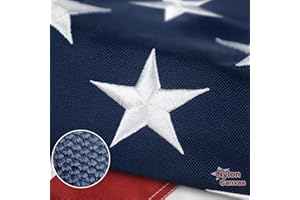 TOOUP Nylon Canvas American Flag 3x5 FT for Outside Luxury TearProof Series, Premium USA Flag 3x5 FT Longest Lasting, Sturdy High Wind Heavy Duty US Flag with Embroidered Stars, Brass Grommets
