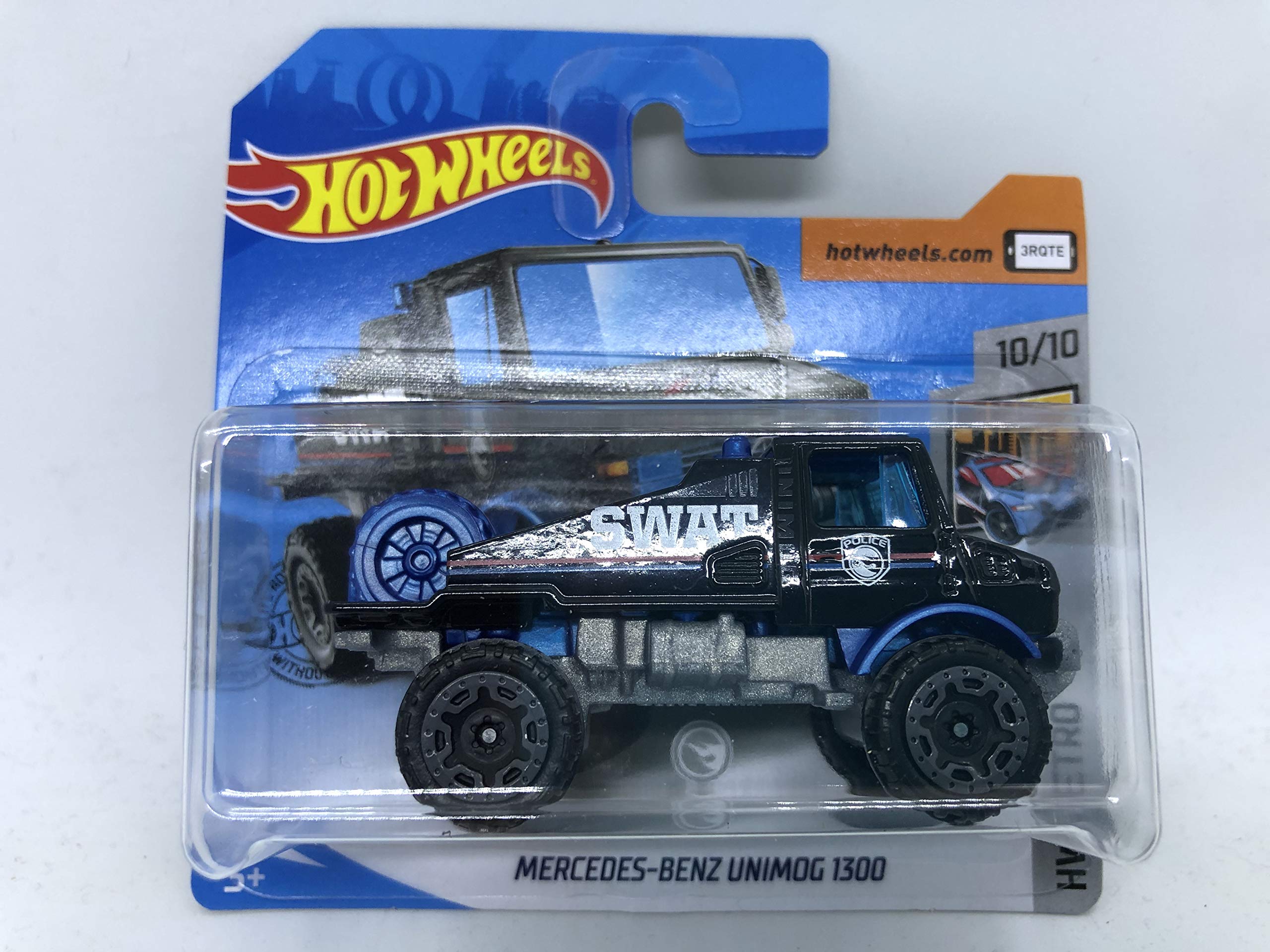 2020 Hot Wheels Mercedes-Benz Unimog 1300 Black SWAT 10/10 HW Metro 33/250 (Short Card)