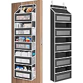 JARLINK Over the Door Organizer Storage, 5 shelf Hanging Organizer with 5 Large Capacity Pockets, Anti Tilt 44 lb Load Behind Door Storage for Bedroom, Bathroom, Pantry, Nursery, (Black) | Anti Tilt, 44 lb Load, Behind Door Storage