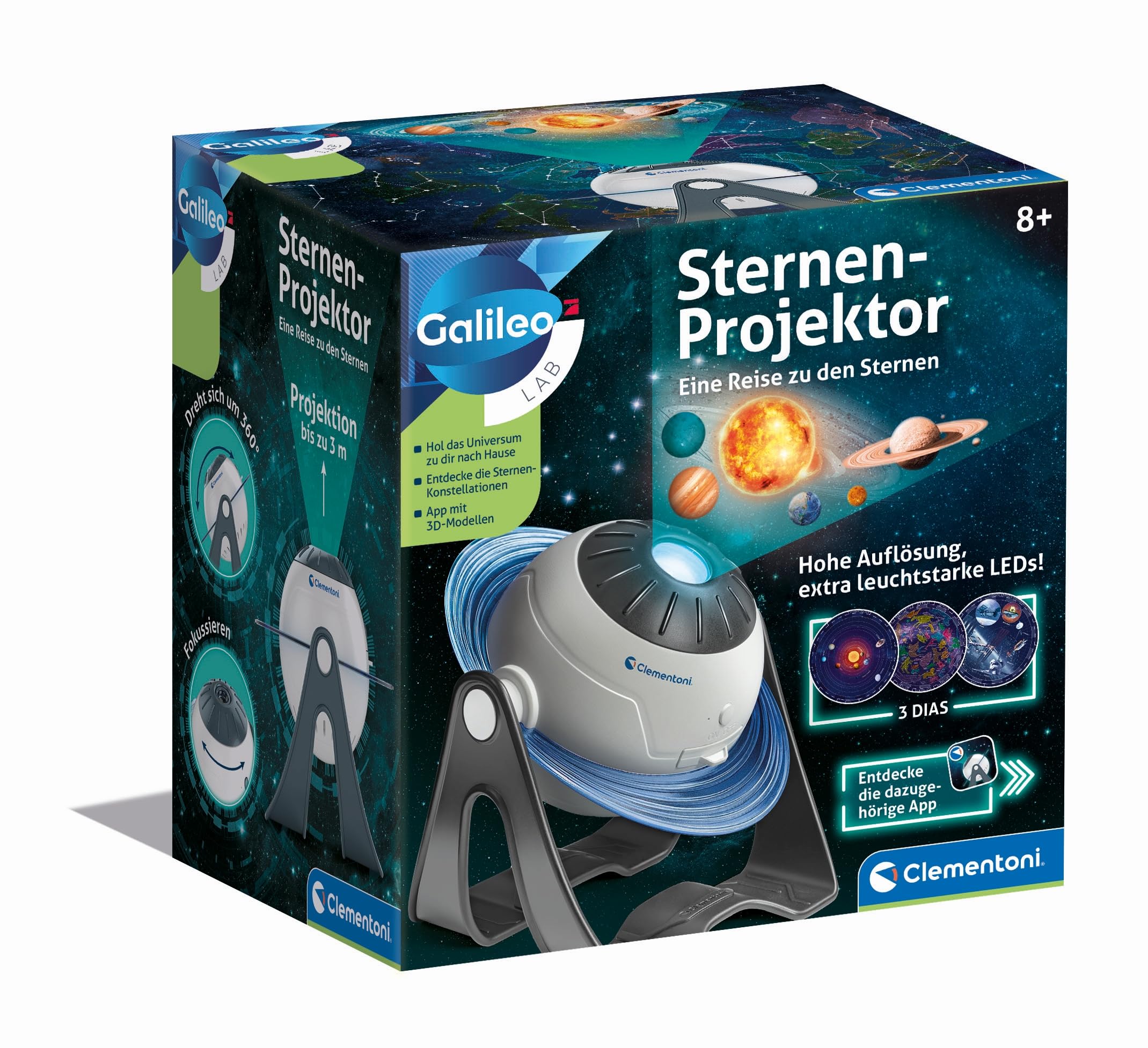 Clementoni Galileo Lab Sternen-Projektor - Sonnensystem & Sternbilder kennenlernen - Inkl. App-Funktionen - Planetarium Spielzeug für Kinder ab 8 Jahren, 59372