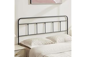 Howjoe Metal Headboard Queen Size, Sturdy and Durable Iron Queen Headboard Only Adjustable Height from 34” to 44”, Victorian Vintage Bed Headboards, Farmhouse Head Board, Bed Frame Mount Black