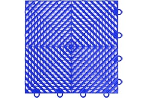 IncStores FlooringInc's Nitro 12"x12" Snap-Together Garage Flooring Tiles, Non-Slip Interlocking Plastic Floor Mat, Garage Organization & Storage, Vented Pattern, Shelby Blue, 52 Tiles, 52 Sq/Ft