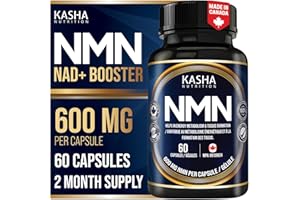 NMN High Purity 600 mg per Capsule - 60 Count >99.7% NMN - Nicotinamide Mononucleotide Supplement. Support Celluluar Health. 