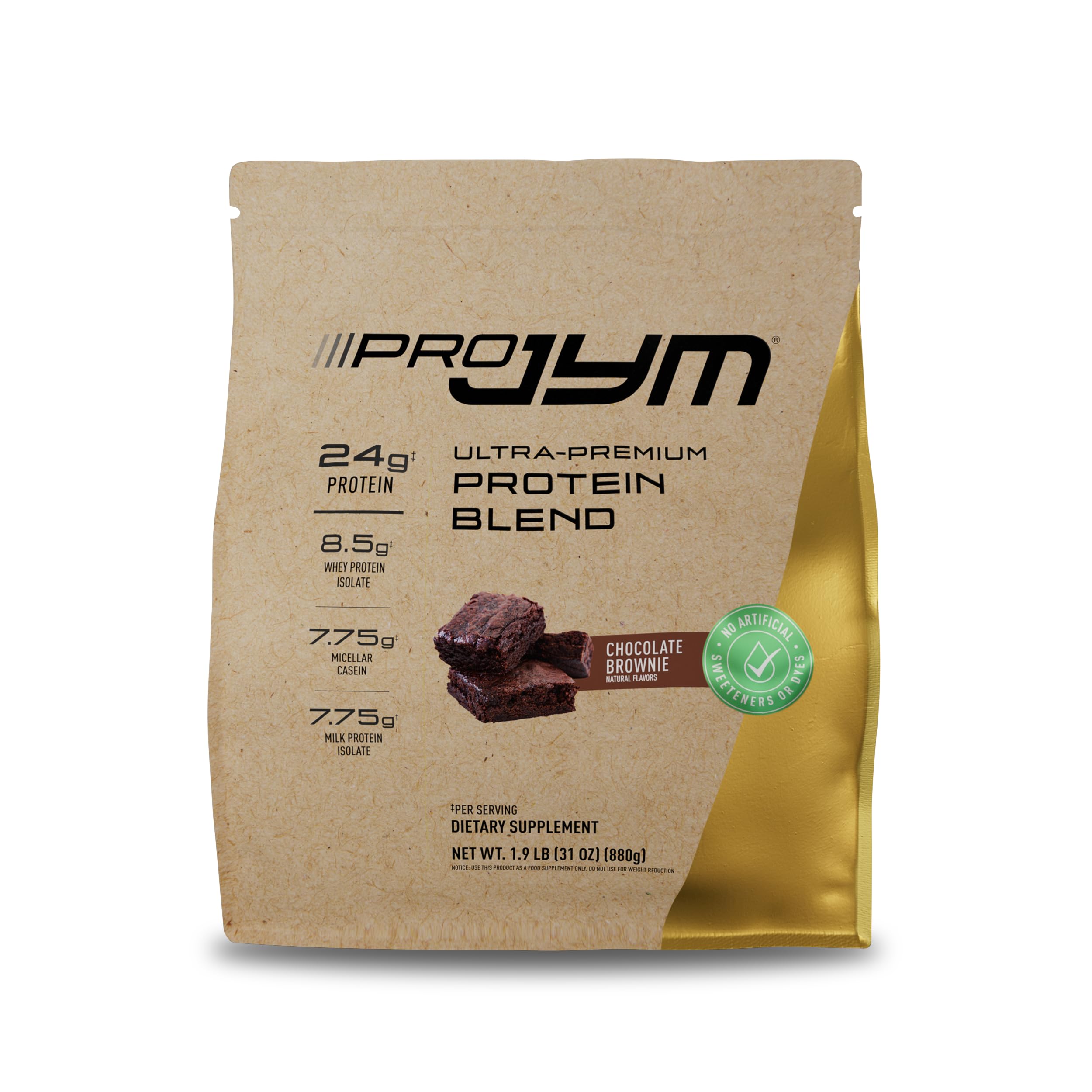JYM Supplement Science Pro JYM Natural Chocolate Brownie Protein Powder Blend - Whey Protein Isolate, Casein, & Milk Protein Isolate, for Men & Women Recovery Shakes, 22 Servings Image