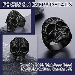 Bandmax Mens Skull Jewelry Gothic Punk Skull Rings