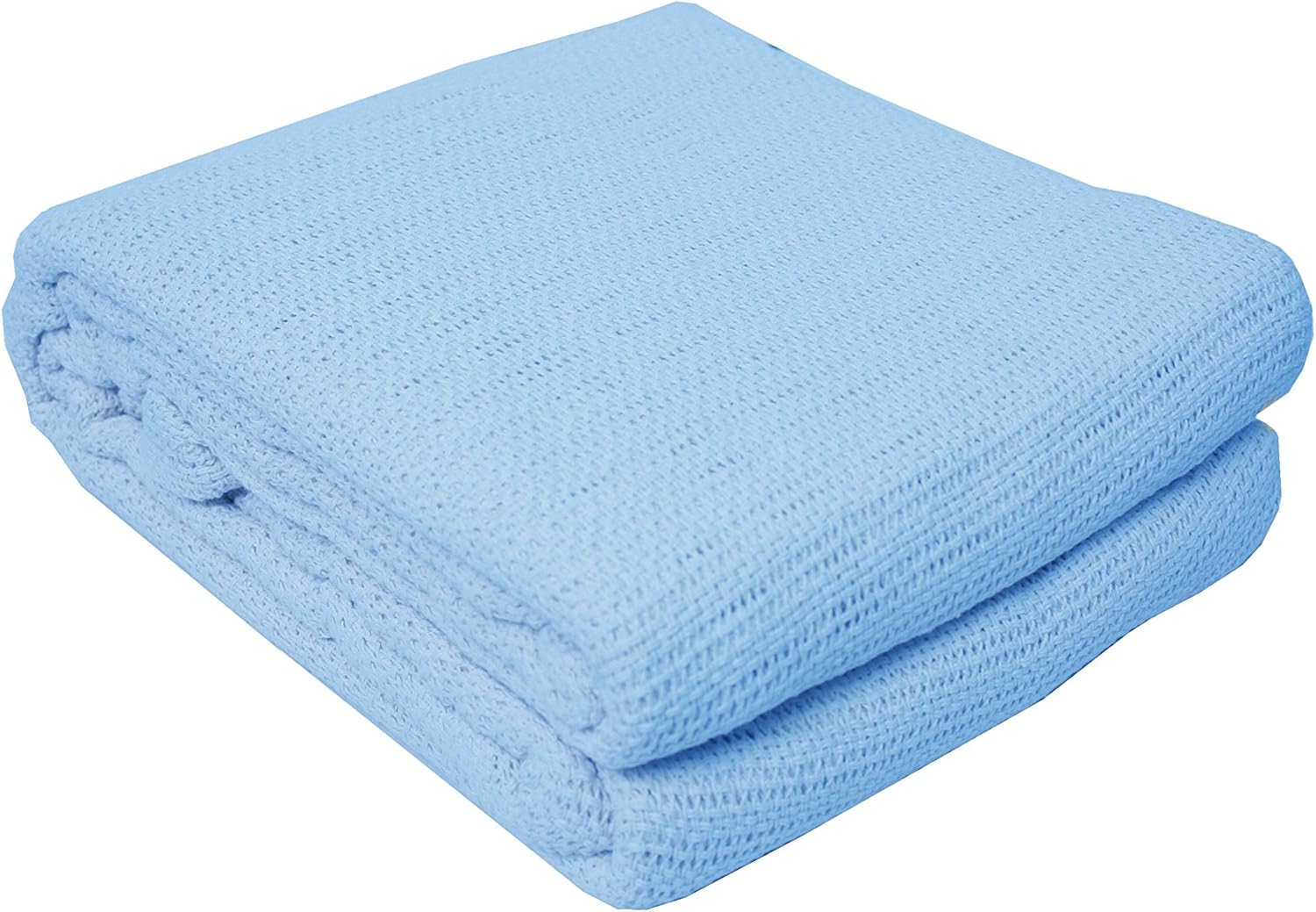 J&M Home Fashions Soft Premium Cotton Thermal Blanket Twin/Full, 72x90, Blue