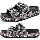 KuaiLu Womens Glitter Sandals with Arch Support Comfortable Orthopedic Cushion Recovery Slides Summer Fashion Sparkly Rhinestones Sandals Slip On Plantar Fasciitis Slippers for Indoor Outdoor