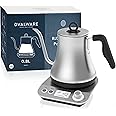 OVALWARE Electric Pour Over Gooseneck Kettle 0.8L, Variable Temperature Control, Quick Boil, Smart Automatic Shutoff, Stainless Steel, Fast Hot Water Boiler, Electronic Pot Heater, Coffee/Tea Maker