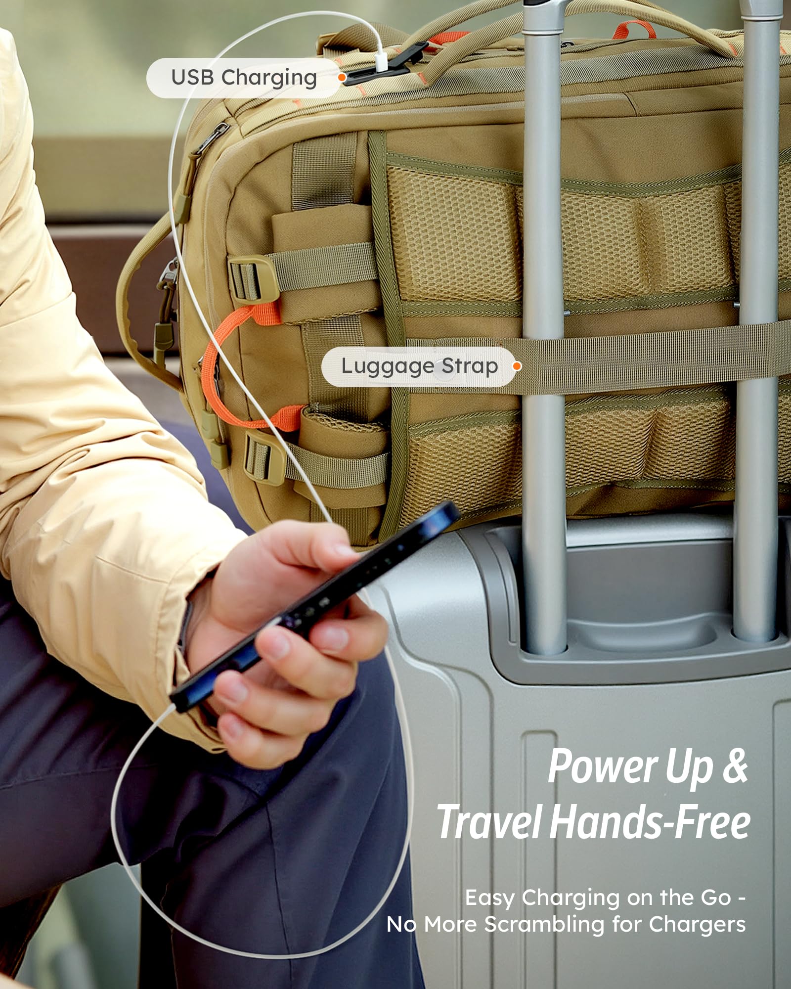 Tolaccea Carry on Travel Backpack, TSA Friendly Flight Approved Personal Item Duffle Bag for Men Women with Dual Laptop Storage for 17.3