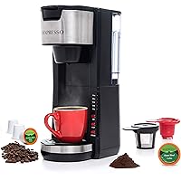 Mixpresso Single Serve 2 in 1 Coffee Brewer K-Cup Pods Compatible & Ground Coffee,Compact Coffee Maker Single Serve With…