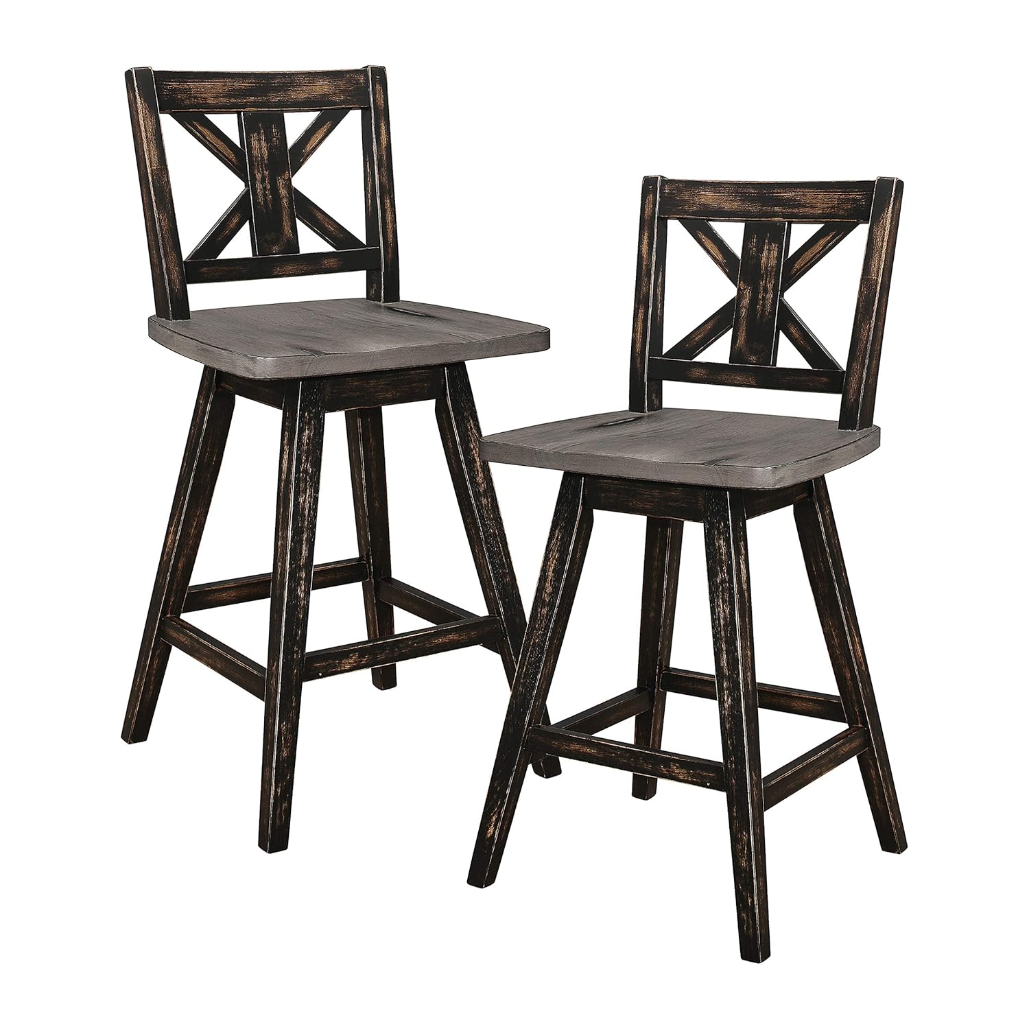 Homelegance Amsonia Counter Height Swivel Stool (2 Pack), Black