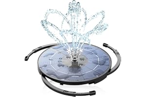 AISITIN 3.5W Solar Fountain Pump Upgraded 2025, Solar Water Fountain DIY Kit with 8 Nozzles & 3 Integrated Bracket & 9.8ft Cord for Garden, Bird Bath, Ponds, Fish Tank, Aquarium, Courtyard and Outdoor