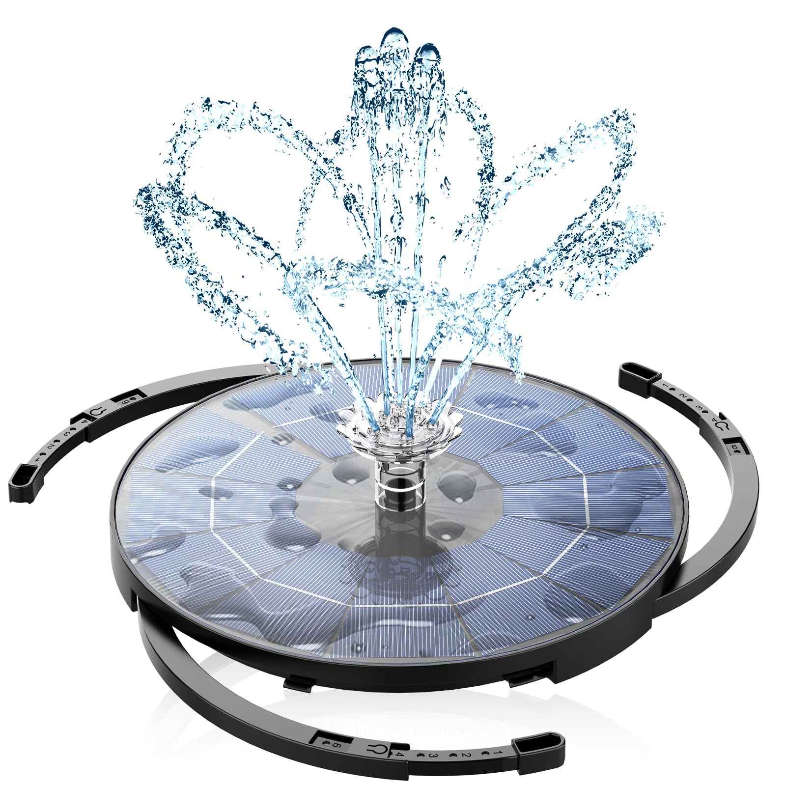Photo 1 of AISITIN Solar Fountain Pump for Bird Bath Upgraded 2024, 3.5W Solar Water Pump DIY Kit with 9.8ft Cord & Multiple Nozzles, Solar Bird Bath Fountain with Wire for Garden, Ponds and Outdoor