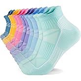 fenglaoda Compression Ankle Socks for Women & Men 6 Pairs– Low Cut Running Socks with Arch Support, Cushioned Sole & Heel Tab