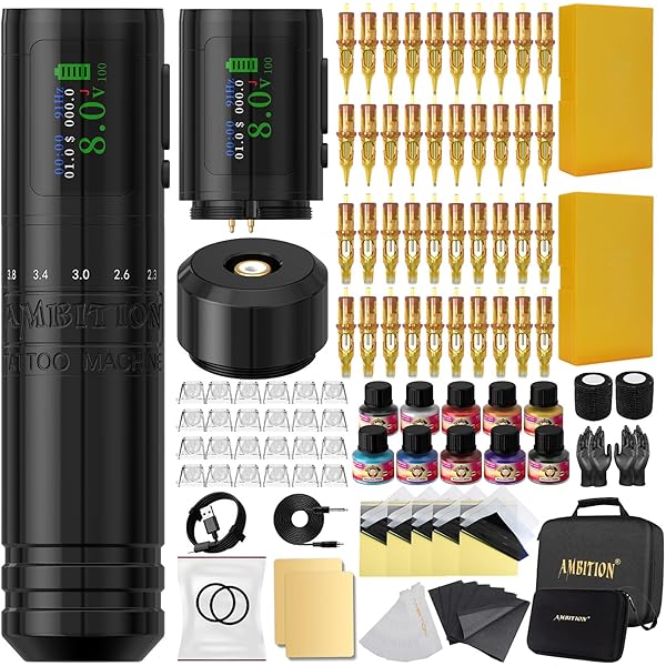 Amazon.com: Tattoo Kit-Ambition Zetton Wireless Tattoo Machine Pen