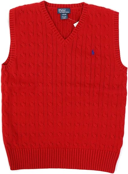 Amazon ポロ ラルフローレン Polo Ralph Lauren ボーイズ ニットベスト Vネックセーター 無地 ワンポイント 並行輸入品 ベスト 通販