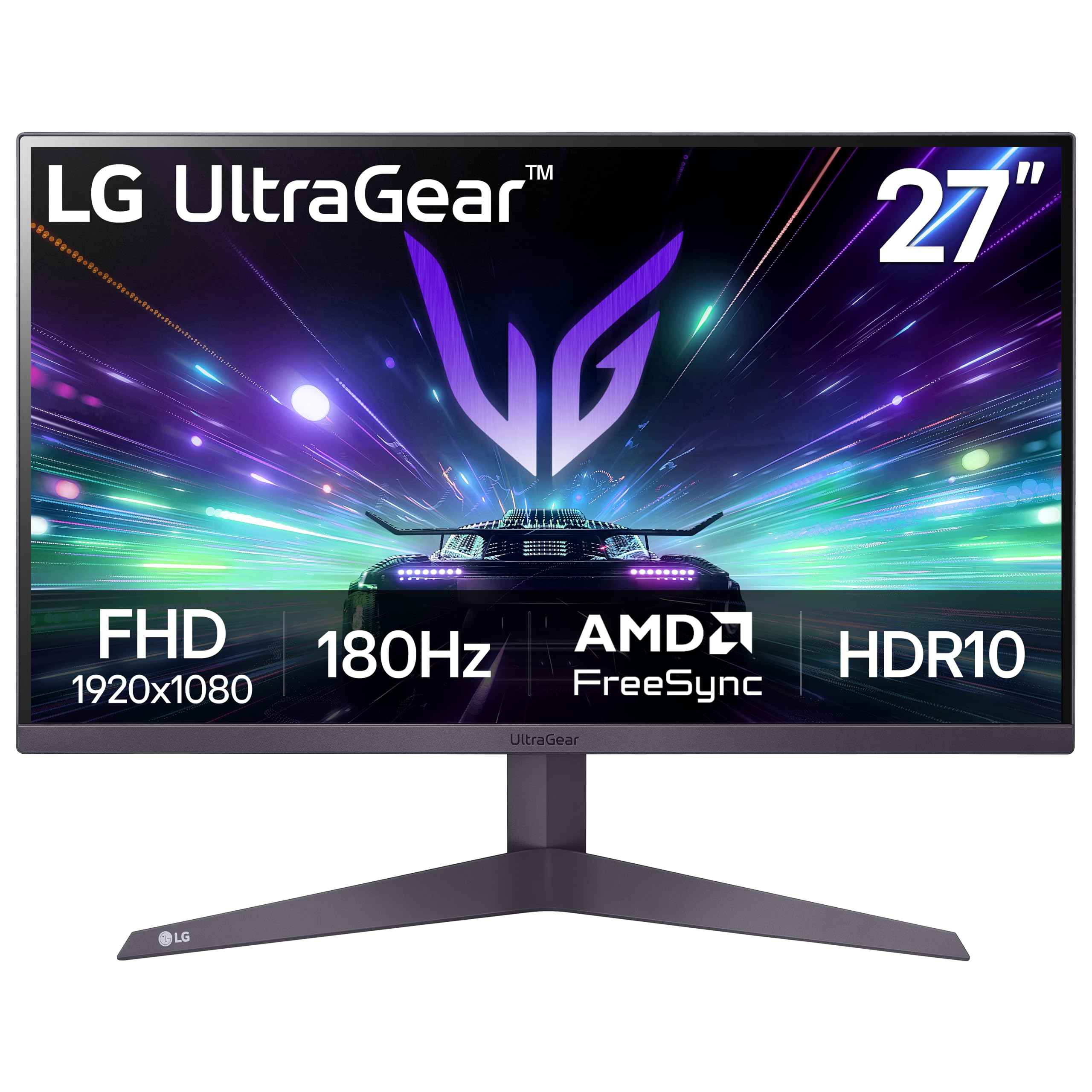 LG 27GS50F-B 27-inch FHD (1920 x 1080) Ultragear Gaming Monitor with 180Hz, 1ms MBR, HDR10, AMD FreeSync, HDMI, DisplayPort, 3-Side Virtually Borderless Design, Black