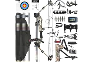 CENWTY Archery Compound Bow Set PRO,Draw Weight 20-70 LBS, Draw Length 24"-30", IBO 320 fps, Hunting Compound Bow with All Accessories for Archery Hunting Target Shooting Practice