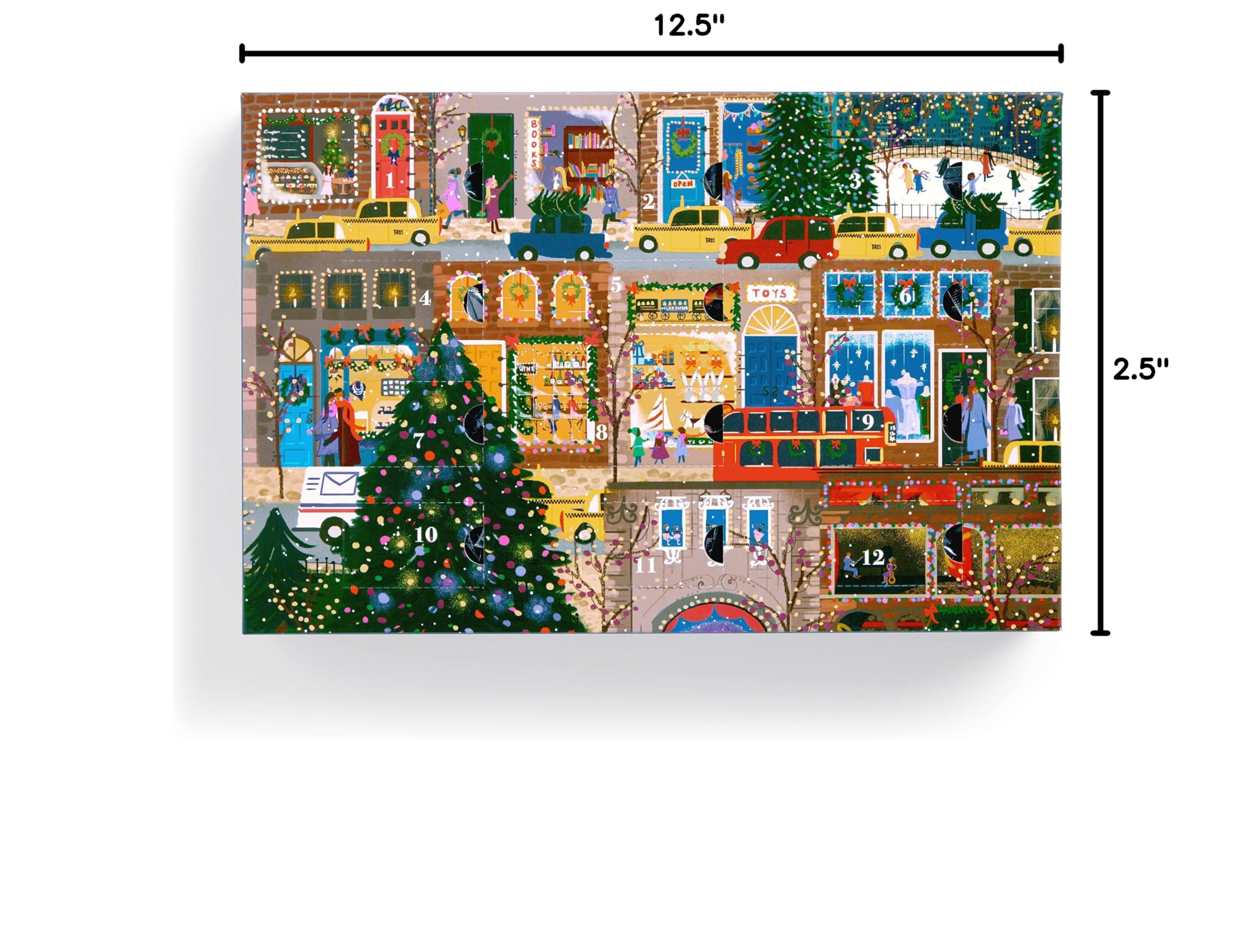 Galison Winter Lights Christmas Countdown – 12 Days of Puzzles Featuring Images of Winter City Fun