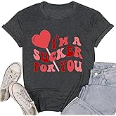 Cute Valentine Shirts Women Lover Heart Coffee Latte Tshirts Tee Funny Short Sleeve Casual Tops