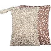 Opgroeie Waterproof Wet Dry Bags with Two Zippered Pockets and Handle | Reusable Storage Bag for Breast Pump Parts &amp; Baby Items, Diaper Bags, Yoga Gym Bag for Swimsuits or Wet Clothes, 11.8*15.75"