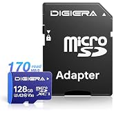 DIGIERA 128GB LT100 microSDXC UHS-I Memory Card with Adapter - up to 170MB/s, C10, U3, V30, 4K UHD, A2, Micro SD Card for Smartphones, Tablets, Cameras, Gaming Consoles, and Drones (1 Pack)