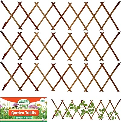 SOL 3pk Garden Trellis 150x30cm Expanding Climbing Plant Fence Panels