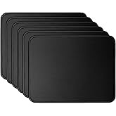 Mouse Pad Bundle Stitched Edges Premium Waterproof Gaming Mouse Mat Pad, Extends Battery Life Non-Slip Rubber Base Thick Black Mousepad for Laptop Computer & PC, 11 x 8.7 inch, Black-Pack of 6