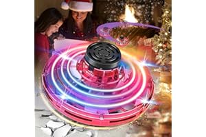 M&HONG Flying Spinner Mini Drone for Kids,Flying Orb Ball Flying Toys for Kids LED Lights UFO Drones with 360° Rotating Helicopter Toy for Boys Girls Outdoor Indoor Kid Drone for Christmas Red