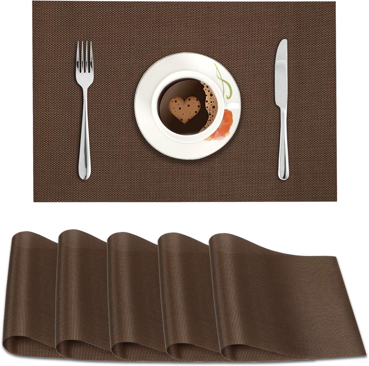 Buy HOKIPO® PVC Reversible Vinyl Table Mats, Set of 6 Pieces Placemats