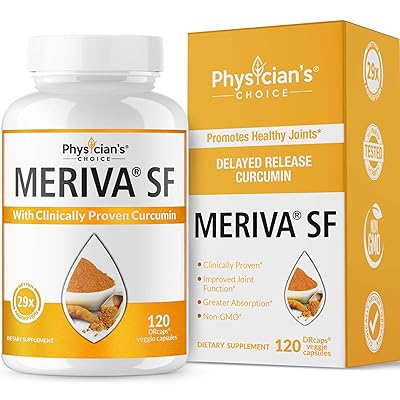 Meriva Curcumin 500, Clinically Proven 29X Better Absorption Than Ordinary Turmeric Curcumin Supplements, Proven Joint Support &amp; Inflammatory Response, Soy Free, Sustained Release, 120 Capsules