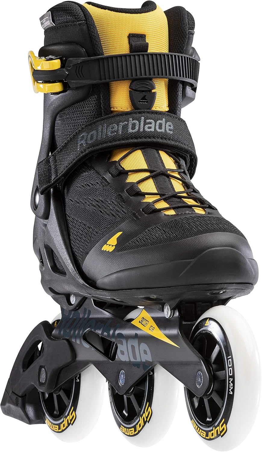 Black and Saffron Yellow Rollerblade Macroblade 100 3WD Mens Adult
