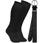 Gnodio Baseball Socks and Belt Combo Set Cotton Boys Adjustable Baseball Softball Socks and Belt for Boys Girls