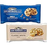 Ghirardelli Premium Baking Chips Bundle, Includes 1 of each: Milk Chocolate Chips, 11.5 oz and Classic White Chocolate Chips,