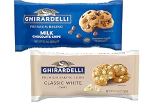 WAHALAA Ghirardelli Premium Baking Chips Bundle, Includes 1 of each: Milk Chocolate Chips, 11.5 oz and Classic White Chocolate Chips, 11 oz