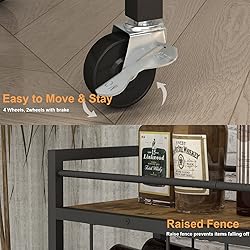 LAATOOREE Bar Cart, Two-Color Home Bar Serving