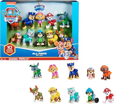Patrulla Canina Pack 10 Figuras Coleccionables Juguetes +3 años
