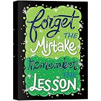 SIGNWIN Canvas Wall Art Forget The Mistake Remember The Lesson in Bright Color Letterings Inspirational Quotes Modern Art Contemporary Colorful for Living Room, Bedroom, Office - 12x18 inches