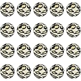 HUAAPLEVLA 20 Pcs 15mm Silicone Beads for Keychain Making Leopard Printed Silicone Beads Round Focal Beads for Pens Bracelets Necklace DIY Crafts Jewelry Making(Leopard Print)