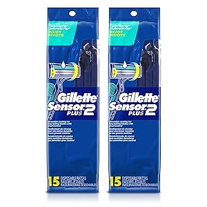 Gillette Sensor2 Plus Men’s Disposable Razors, 30 Razors