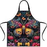 FOREVER QUEEN Merry Christmas Apron Christmas Decoration Apron for Women Men with Pockets,Kitchen Chef Aprons for Cooking