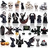 Exasinine 26Pcs Halloween Mini Figurines Mini Skull Heads Dragon Ghost Day Horror Resin Decoration for Horror Village Collections Party Favors Tabletop Decor