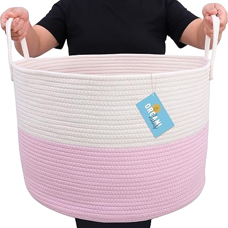 pink storage baskets nursery
