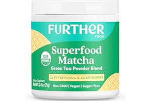 Further Food Premium Matcha Green Tea Powder USDA Organic Japanese Matcha Powder, Natural Energy + Focus + Boost Immune System, Antioxidant Plant-Based Detox Superfood (30 Servings)
