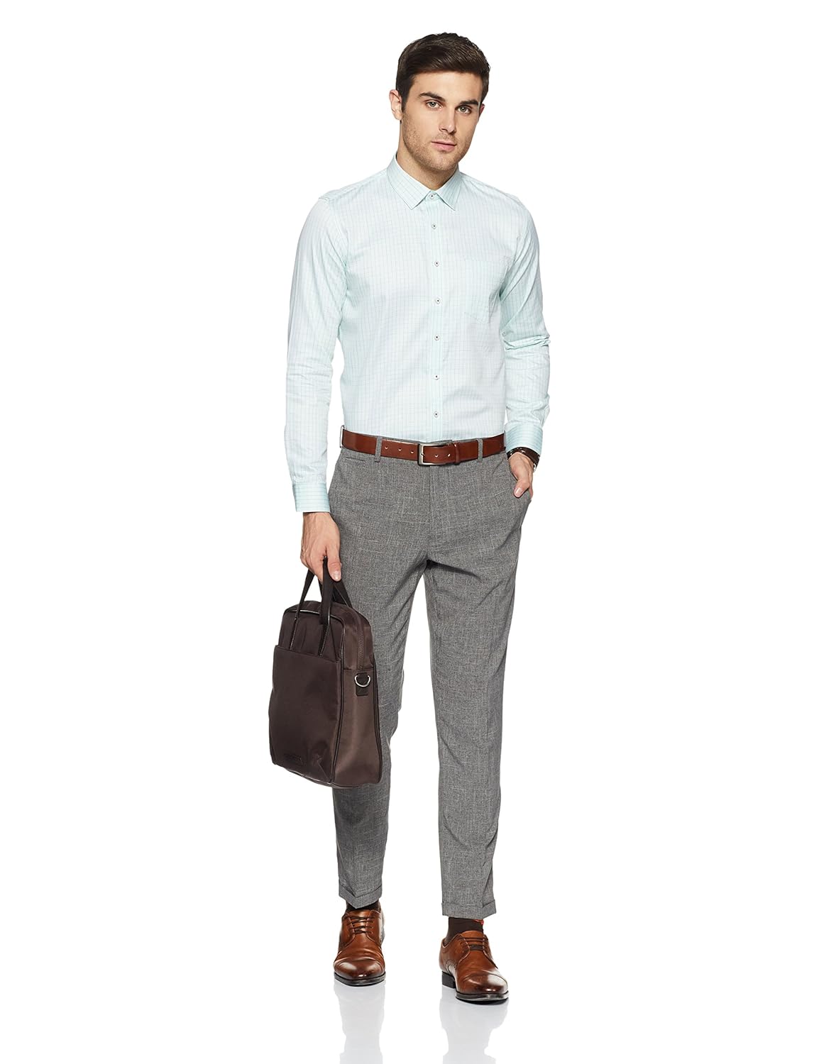 van heusen men's plain slim fit cotton formal shirt