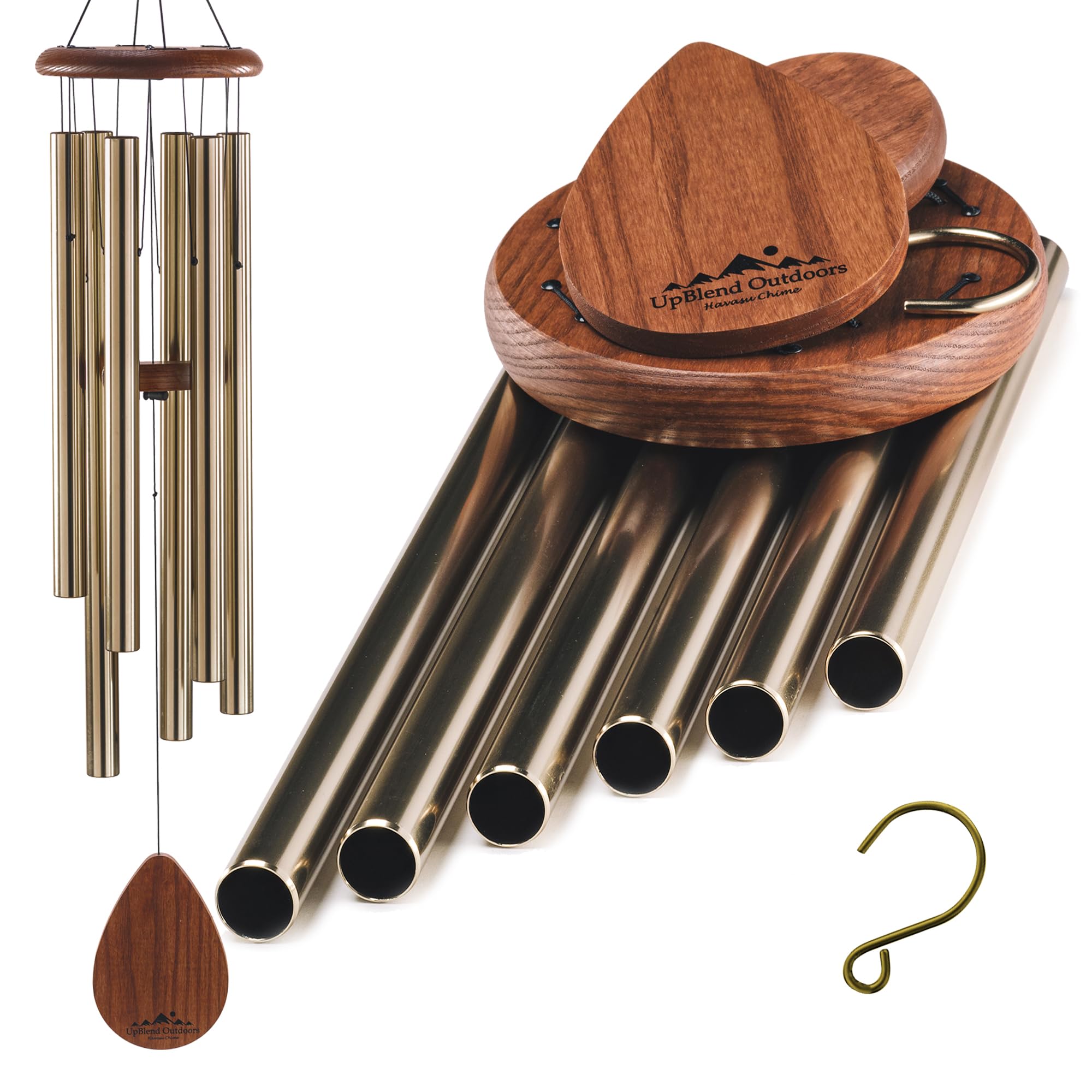 UpBlend Outdoors Wind Chimes for Outside Large - 38" Bronze Heavy Duty Outdoor Chimes Porch, Harmonic Deep Tone Wind Chime, Windchime for Mom and Grandma, Decorative Gift Windchimes