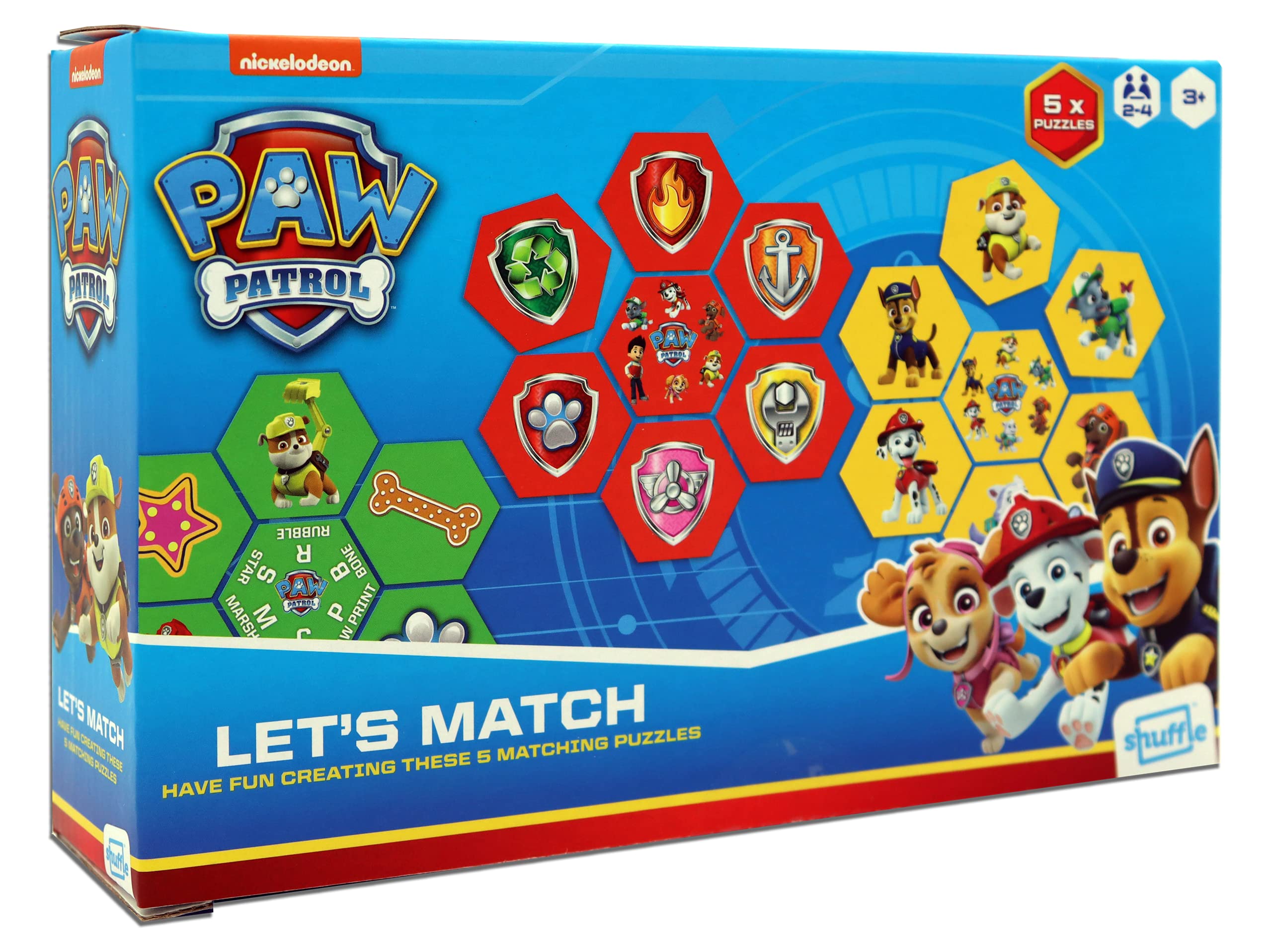 Shuffle Paw Patrol - Official Let's Match Puzzle Game, Have Fun Creating These 5 Matching Puzzles, Matching, Coordinating & Social Skills Development, Great Gift For Kids Aged 3+